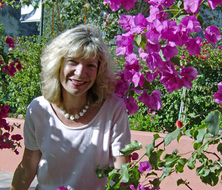 Gigi with the flowers